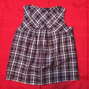 ANA A New Approach MATERNITY Shirt Purple Plaid L